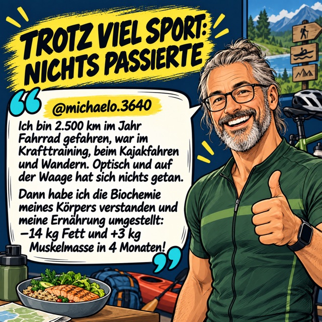 Illustration zur Geschichte von @michaelo.3640: 14 kg Fett verloren