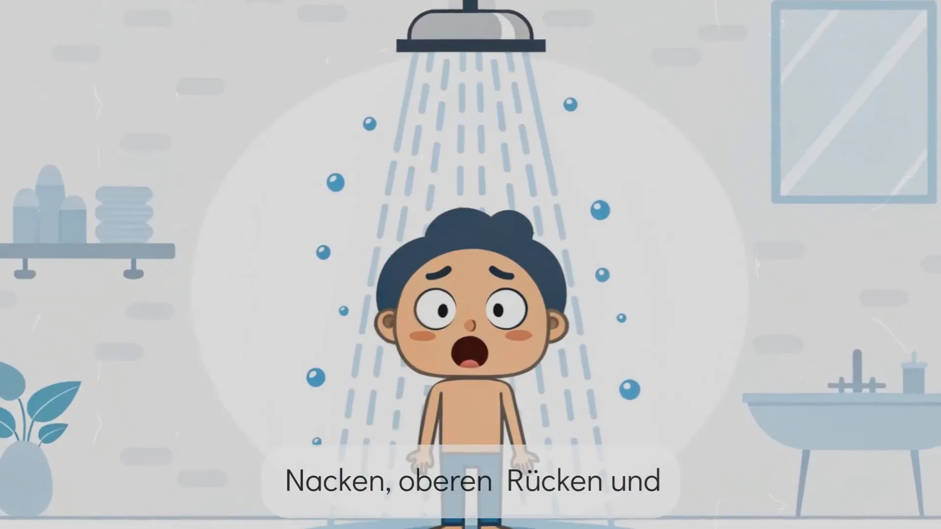 Anleitung für kalte Dusche gezielt auf Nacken und Brust