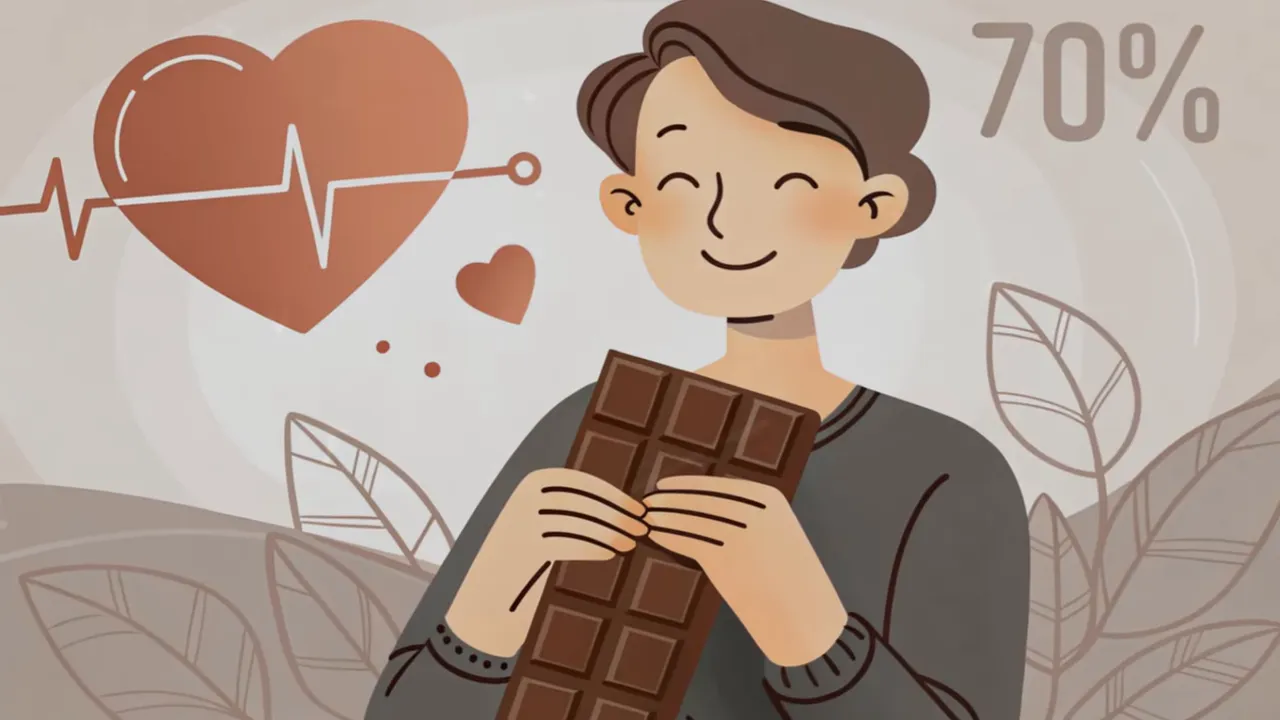 Stück dunkle Schokolade auf Holz