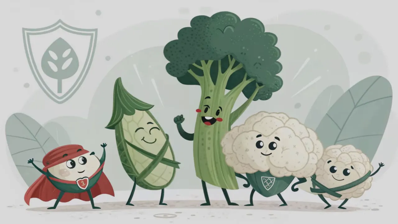 Teller mit Brokkoli, Rosenkohl und Grünkohl