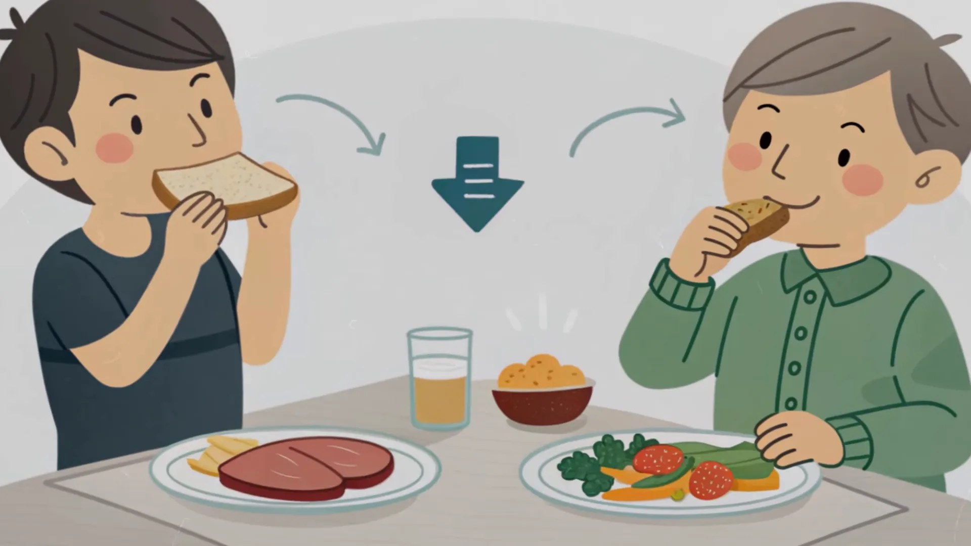 Beispiel: Brot vor dem Steak im Restaurant