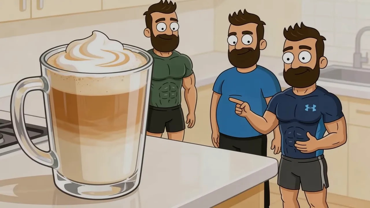Kaffee mit MCT-Öl als cremige Emulsion nach dem Aufschäumen